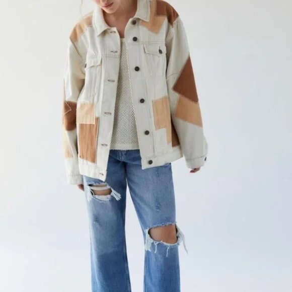 BDG Patchwork Denim Trucker Jacket - Picture 2 of 3